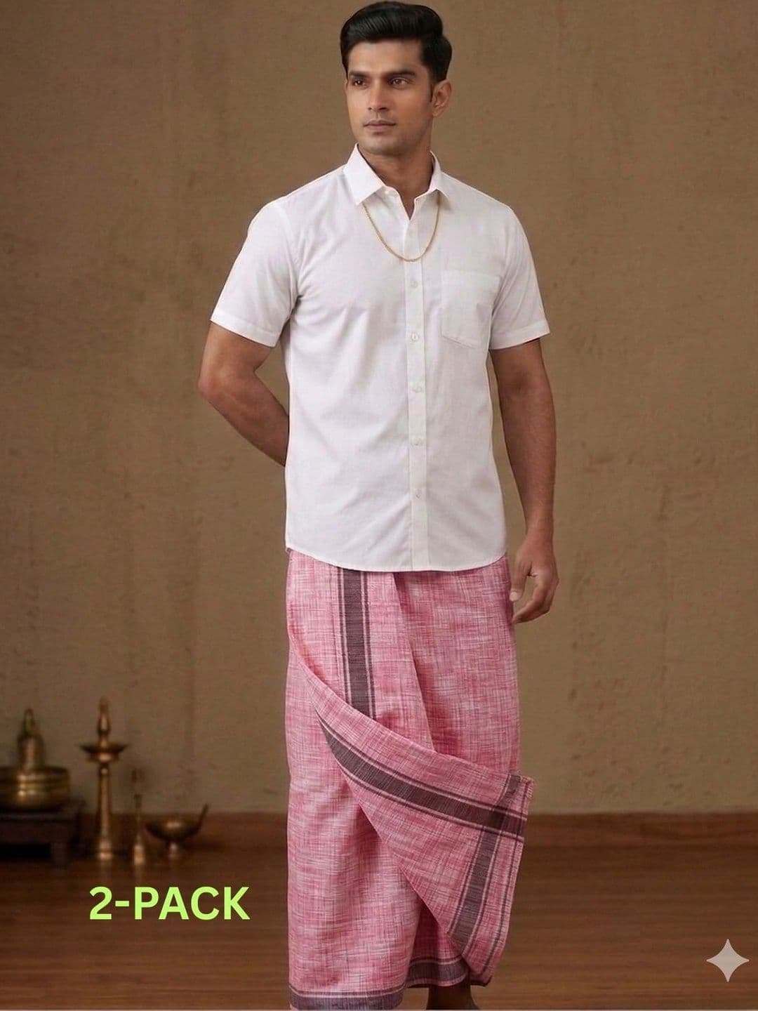 Sharan Elegance Men Striped Cotton Dhoti Dhotis - view 1