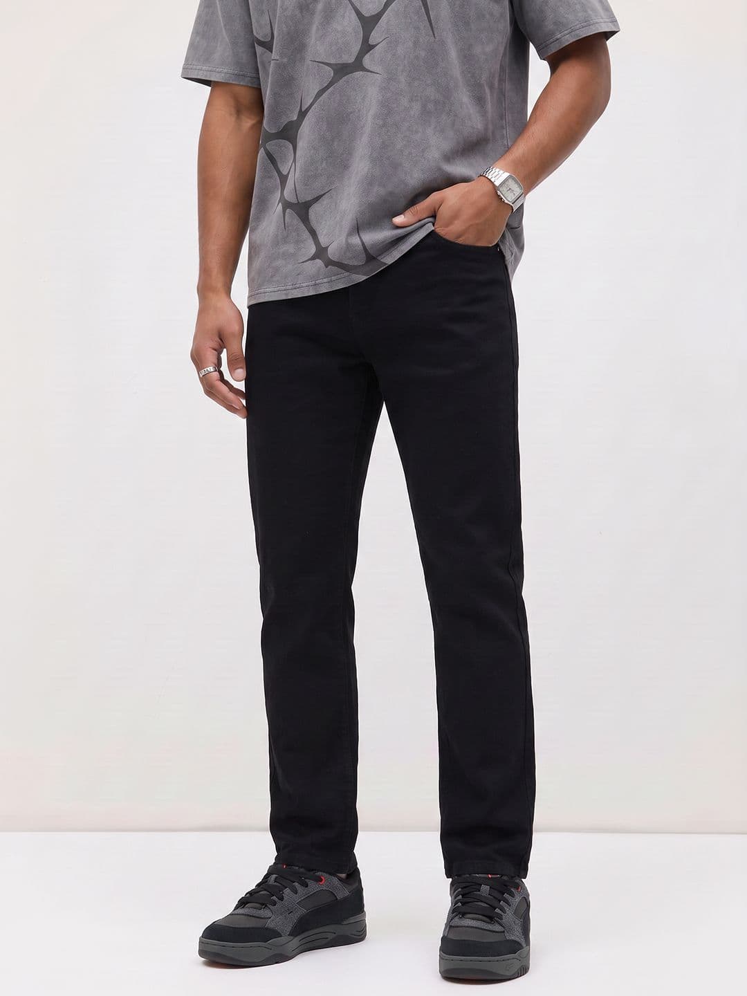 The Roadster Life Co. Men Straight Fit Stretchable Jeans - view 1
