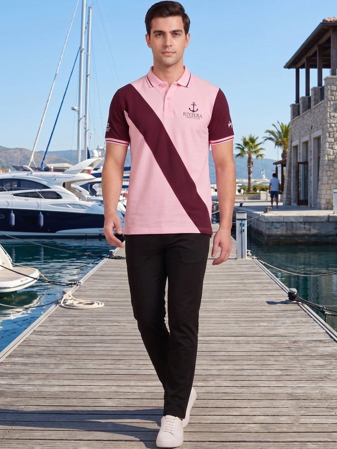 STARFOX Men Typography Colourblocked Polo Collar T-shirt - view 1