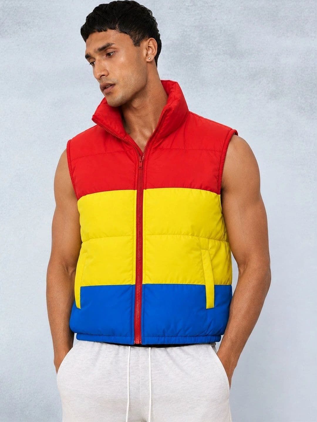 1FIT Men Colourblocked Lightweight Puffer Jacket - view 1