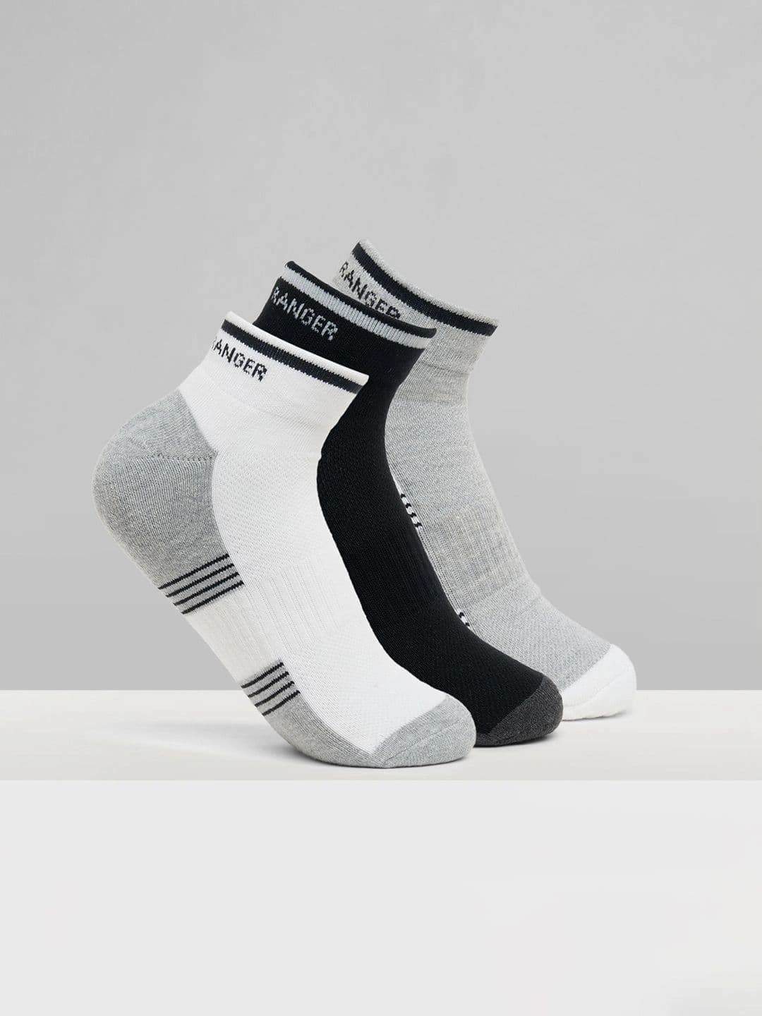 Urban Ranger by pantaloons Men Pack of 3 Cotton Blend Assorted Patterned Above Ankle Socks - view 1