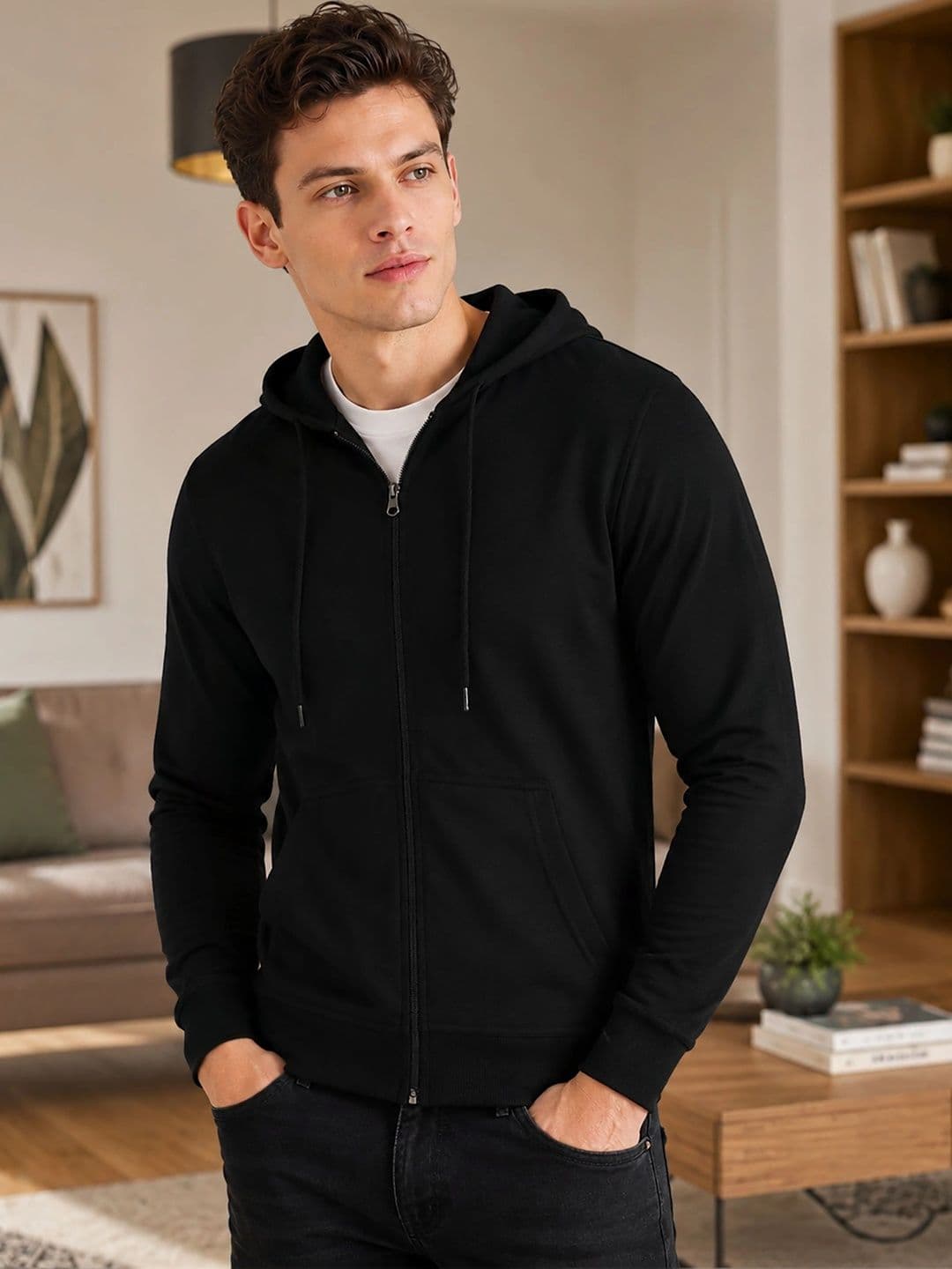 THE BEETEL HOUSE Men Fleece Open Front Jacket - view 1