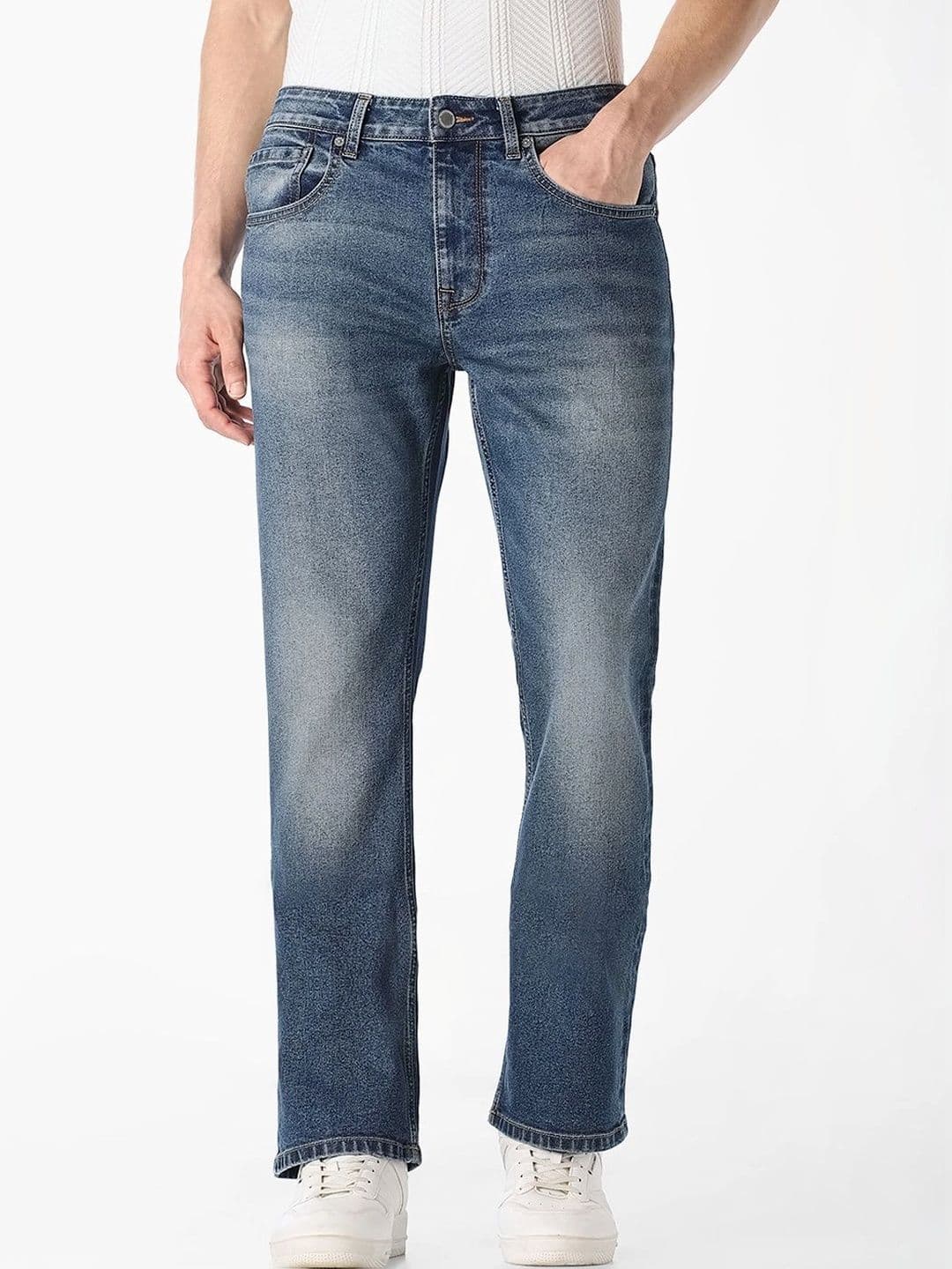 Jack & Jones Men Bootcut Mid-Rise Light Fade Stretchable Jeans - view 1