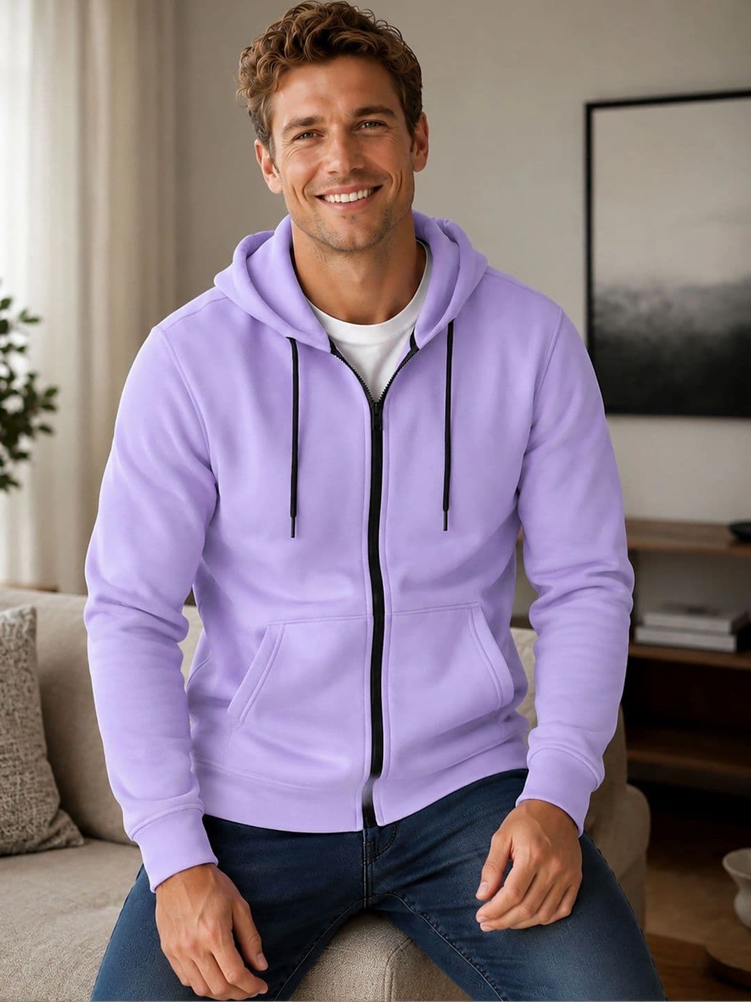 MaverIQ Men Fleece Open Front Jacket - view 1