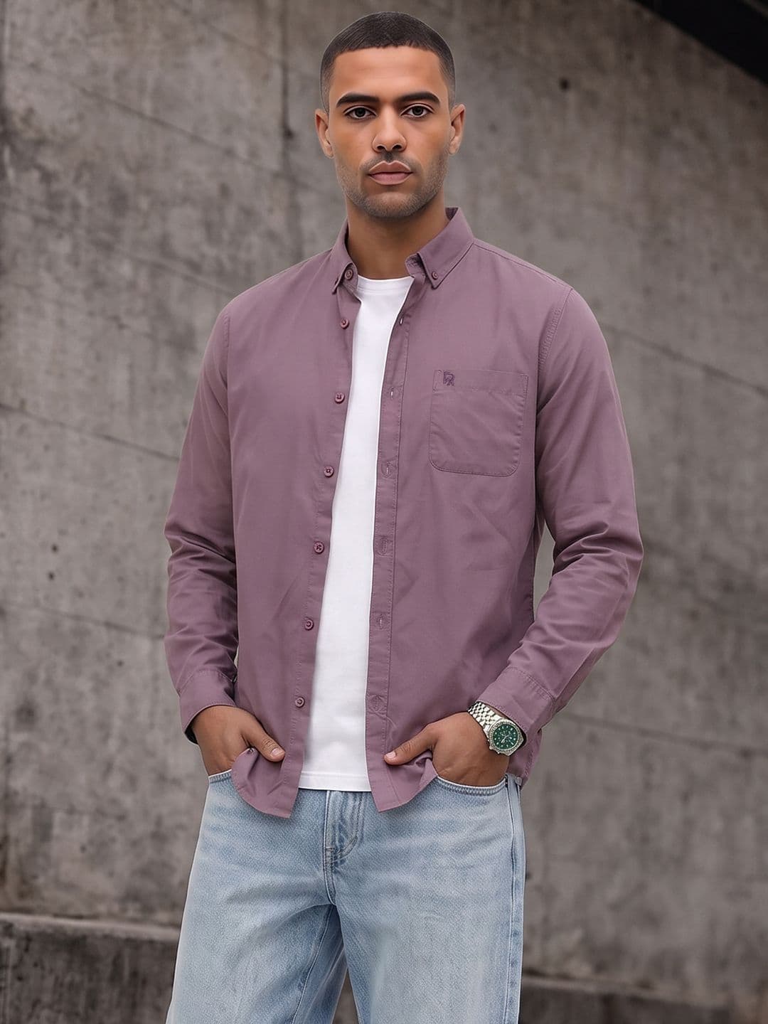 The Roadster Life Co. Button-Down Collar Pure Cotton Casual Shirt - view 1
