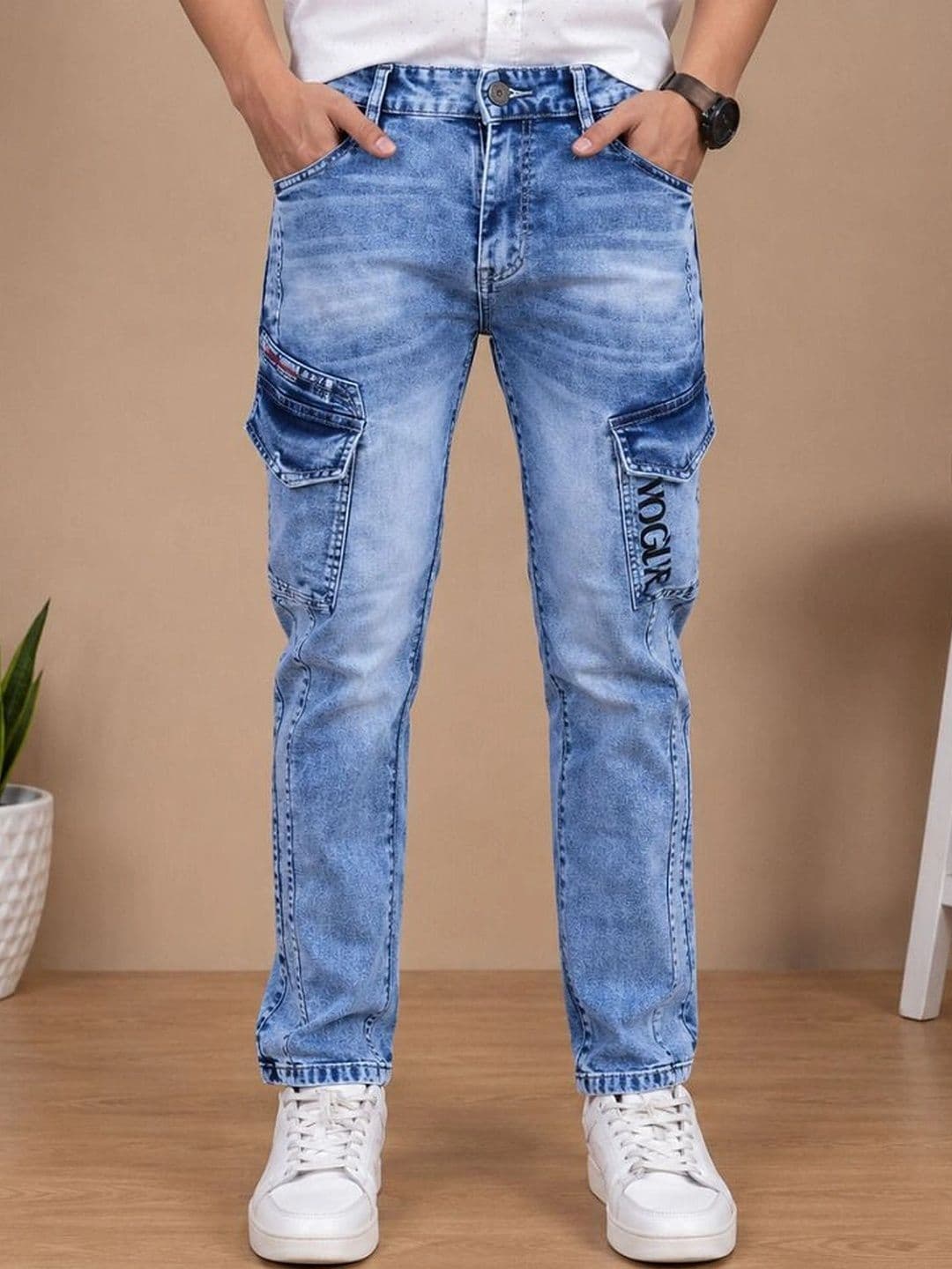 GEX Men Regular Fit Mid-Rise Low Distress Jeans - view 1