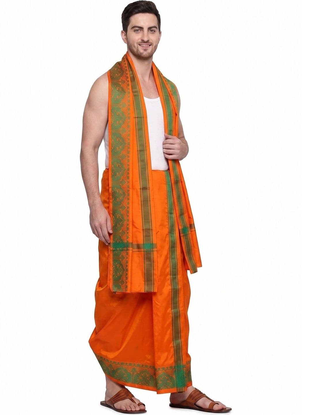 Hornbill Enterprises Men Printed Cotton Dhoti Dhotis - view 1
