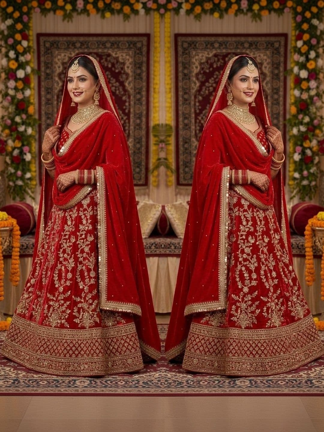 GLOBAL DRESS Velvet Blend Dupatta with Sequinned - view 1
