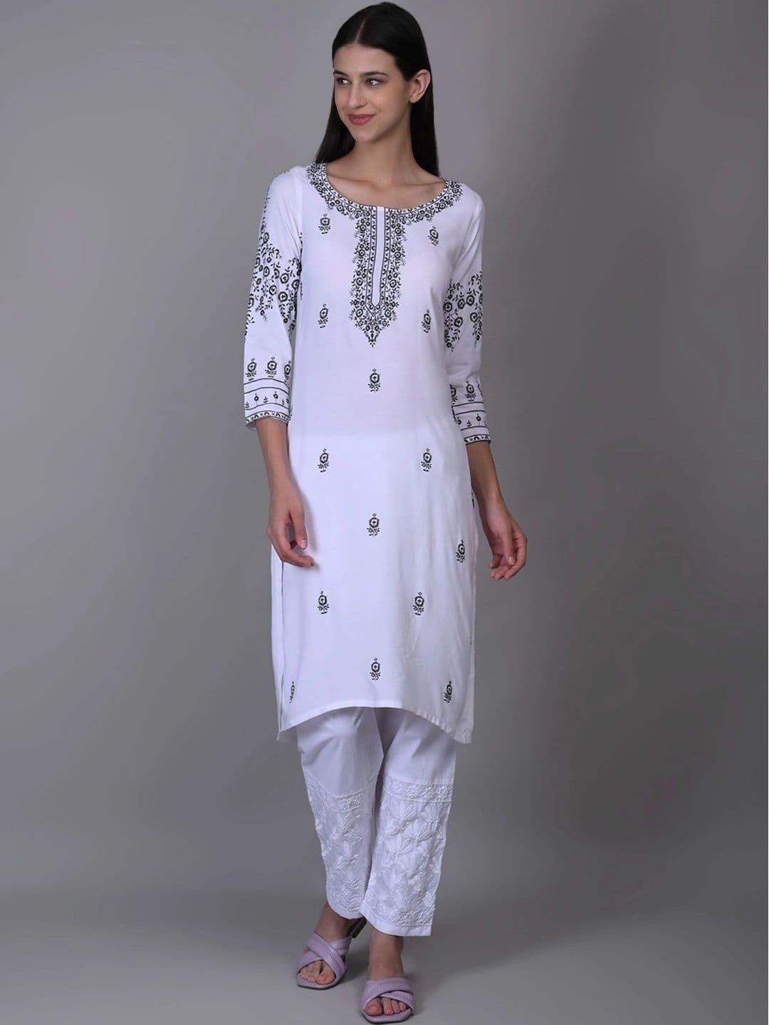 PINOVO Women Floral Embroidered Ethnic Palazzos - view 1
