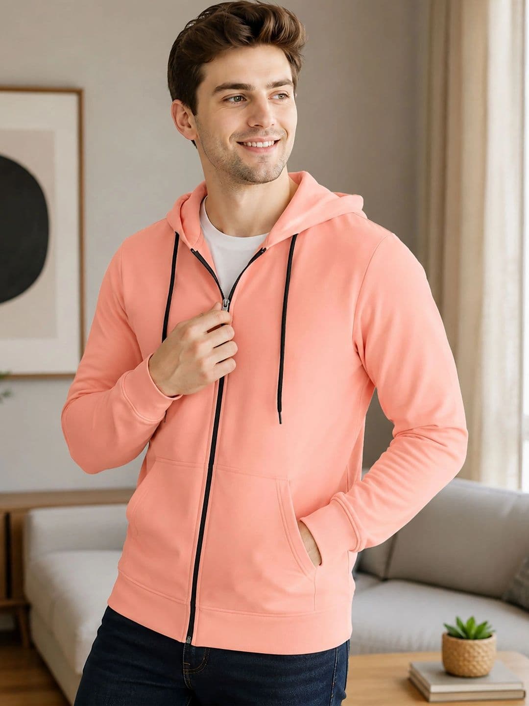 SZN Men Fleece Lightweight Open Front Jacket - view 1