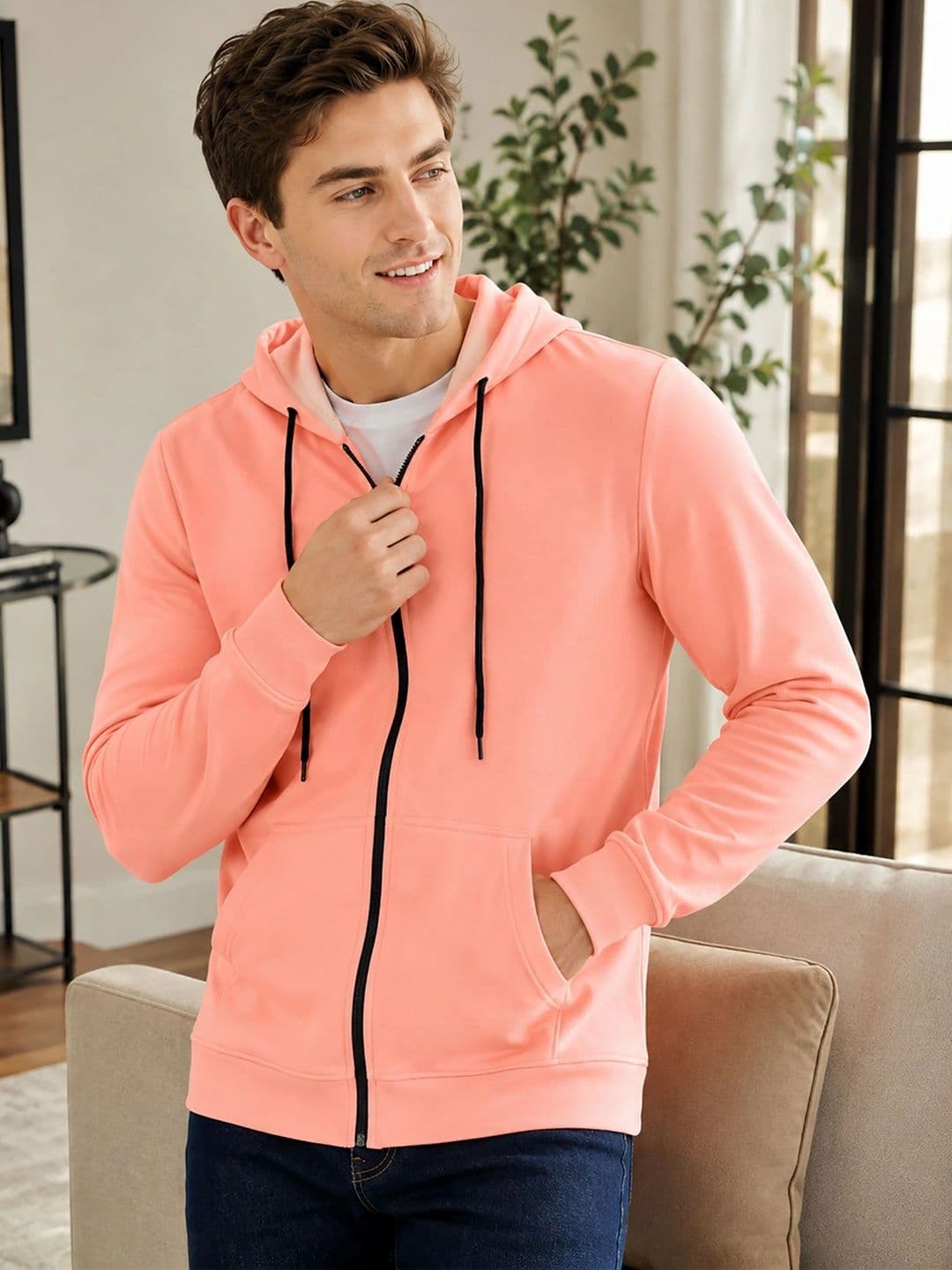MaverIQ Men Fleece Lightweight Open Front Jacket - view 1