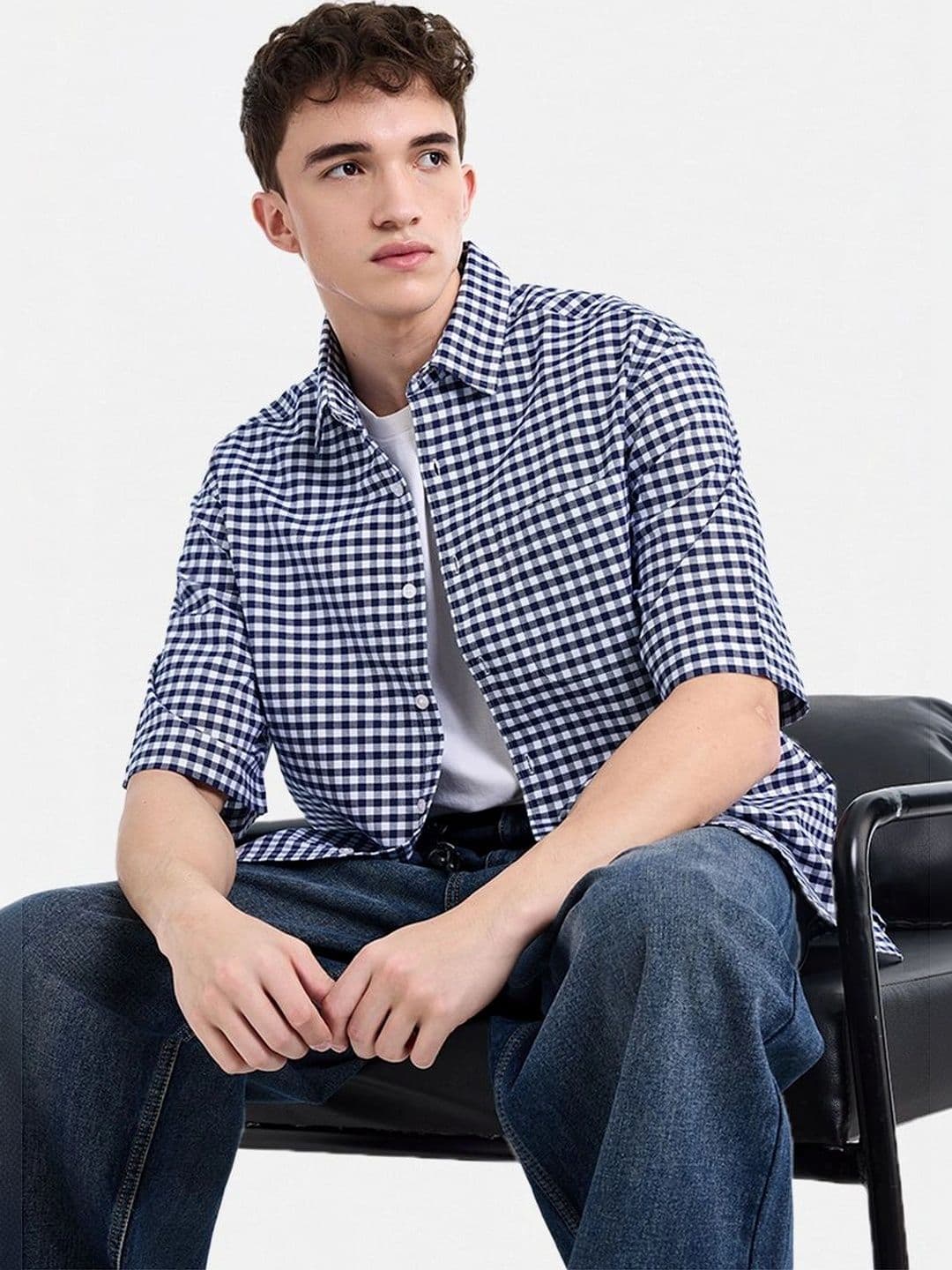 Snitch Men Gingham Checks Checked Casual Shirt - view 1