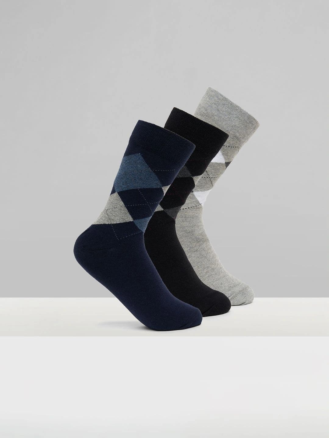 Urban Ranger by pantaloons Men Pack of 3 Cotton Blend Assorted Patterned Calf Length Socks - view 1