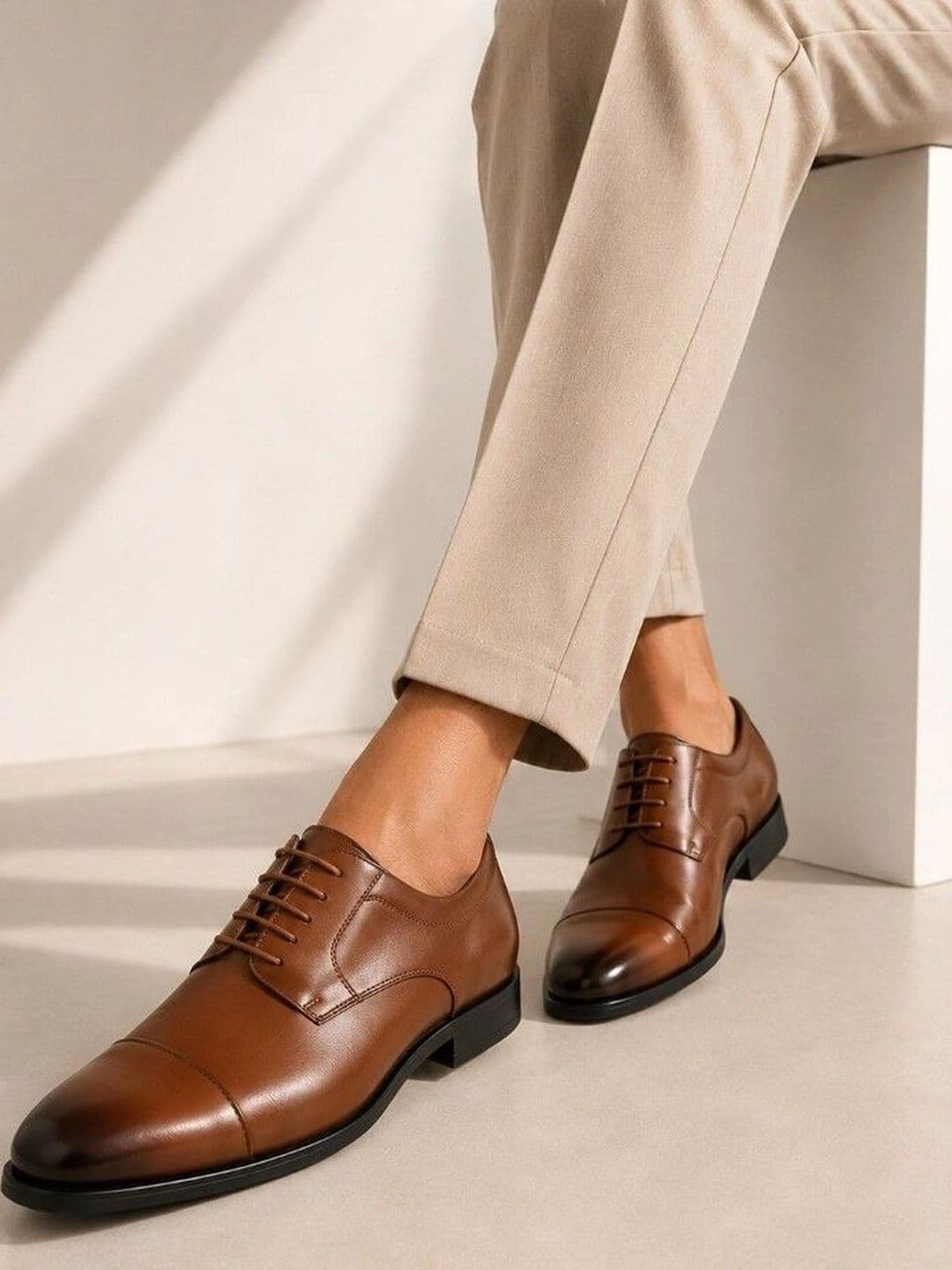 House of Pataudi Men Pointed Toe Lace-Ups Formal Derbys - view 1