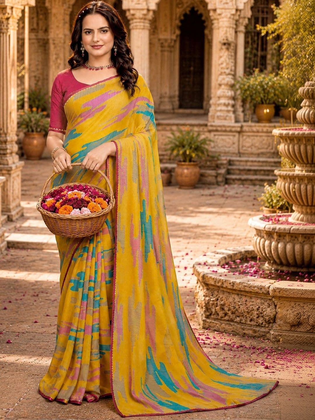 KANURIKAA Poly Georgette Bandhani Saree - view 1
