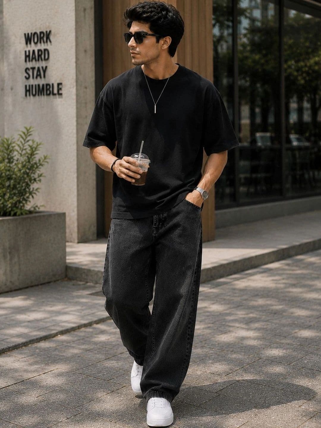 DENIM LIFE Men Wide Leg Mid-Rise Stretchable Jeans - view 1