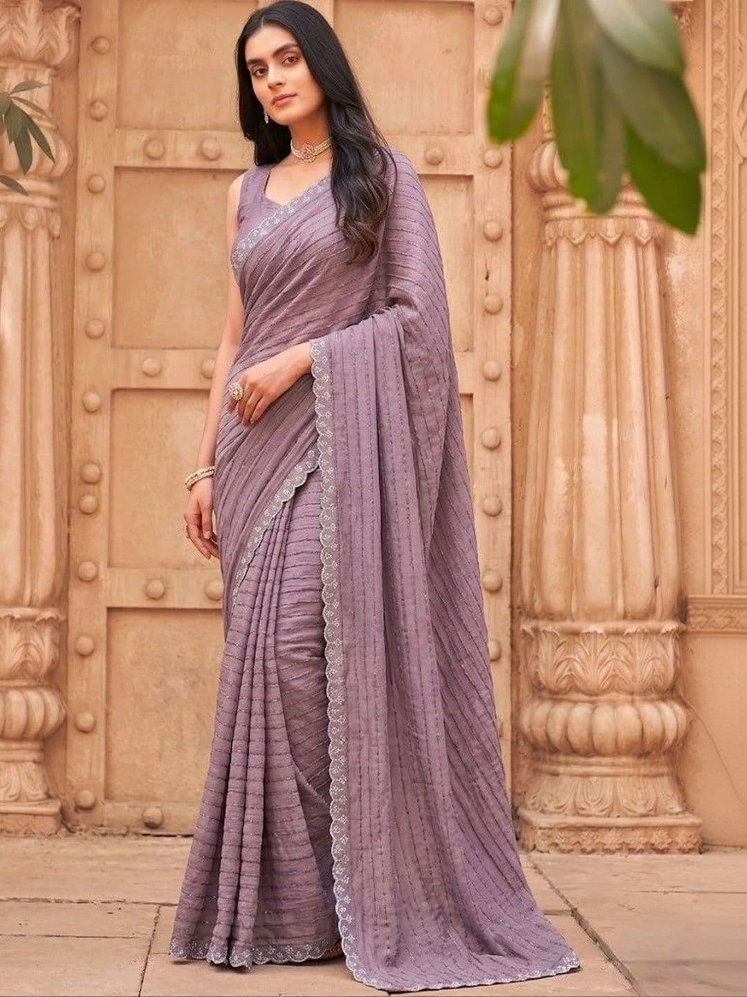 Sitanjali Embroidered Silk Blend Saree - view 1