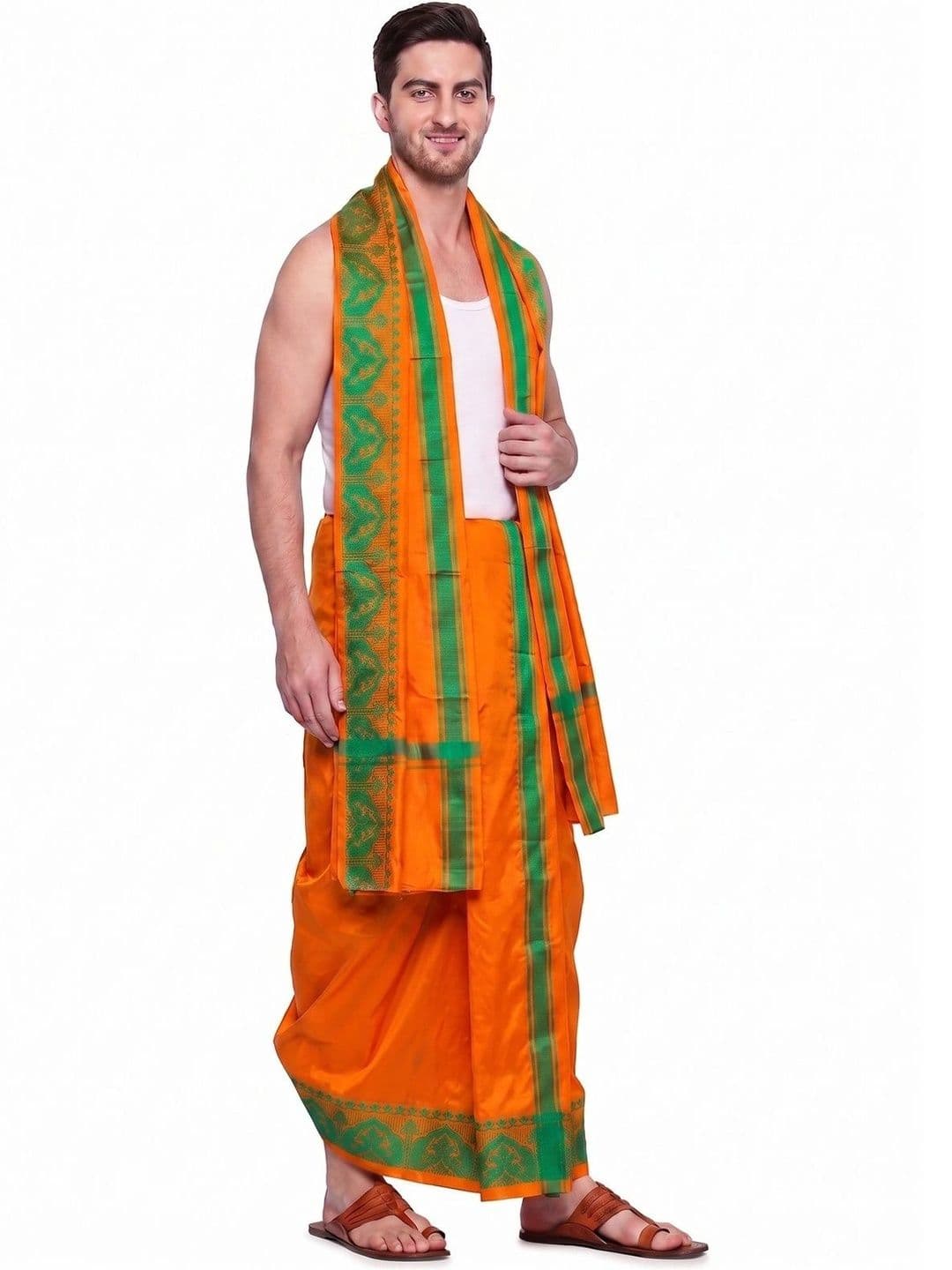 Hornbill Enterprises Men Printed Cotton Dhoti Dhotis - view 1