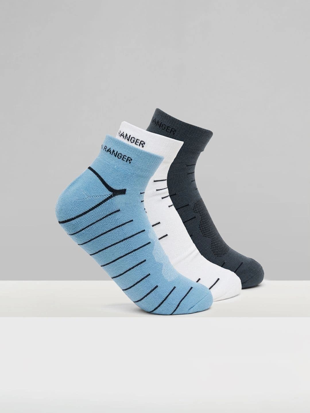 Urban Ranger by pantaloons Men Pack of 3 Cotton Blend Assorted Patterned Ankle Length Socks - view 1