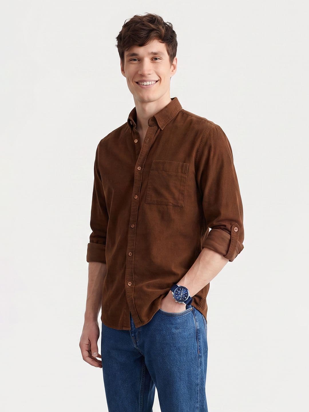 Mast & Harbour Corduroy Textured Casual Shirt - view 1