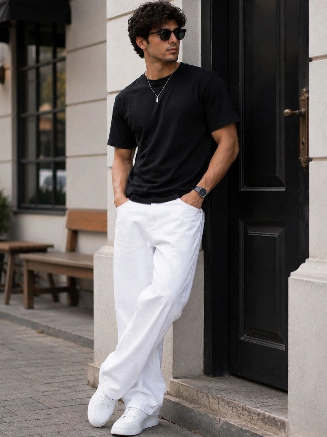 DENIM LIFE Men Wide Leg Mid-Rise Stretchable Jeans - view 1