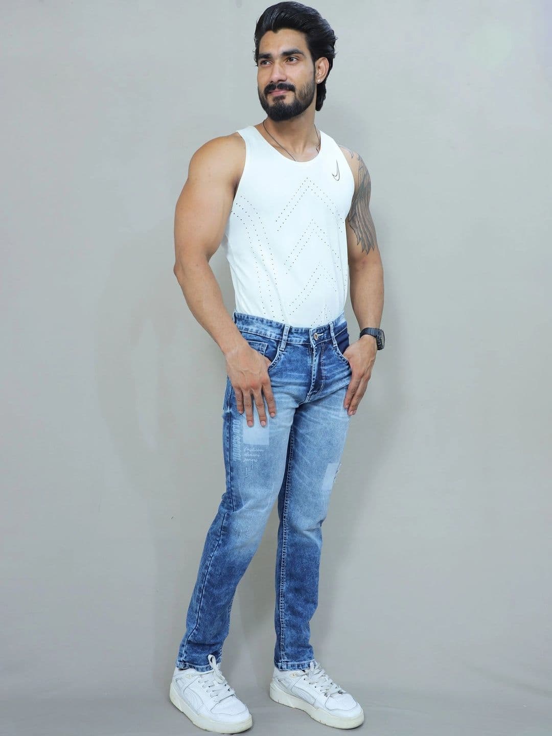GEX Men Regular Fit Mid-Rise Mildly Distressed Jeans - view 1
