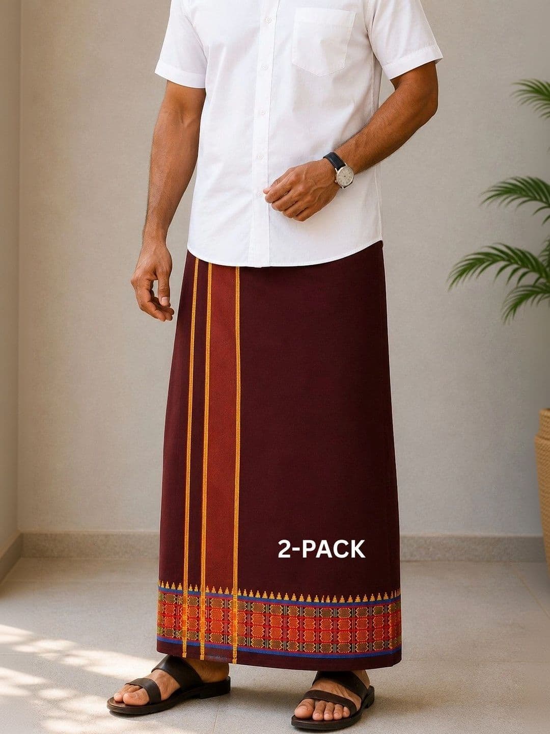 Sharan Elegance Men Printed Cotton Dhoti Dhotis - view 1