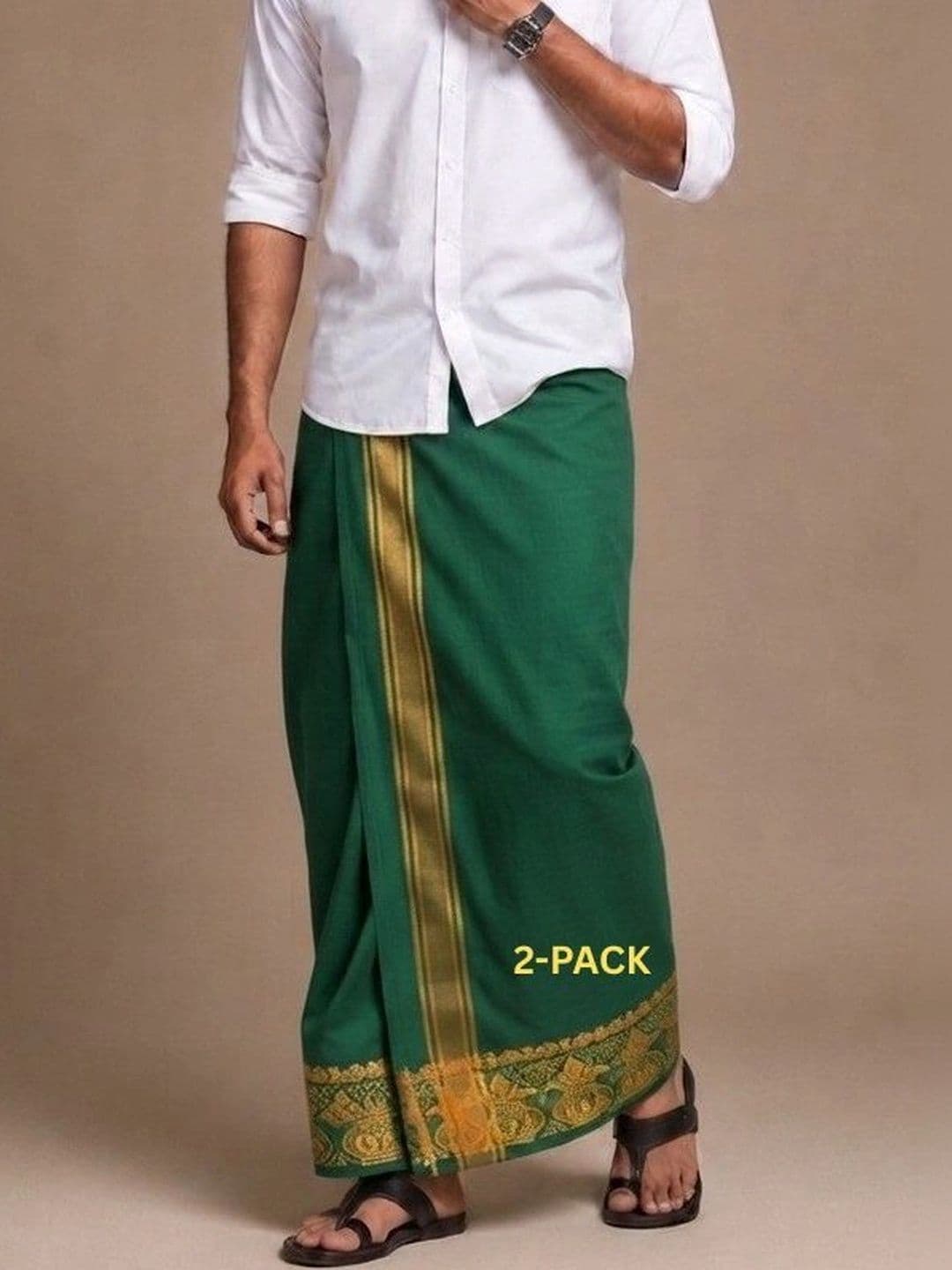 Sharan Elegance Men Embroidered Cotton Dhoti Dhotis - view 1