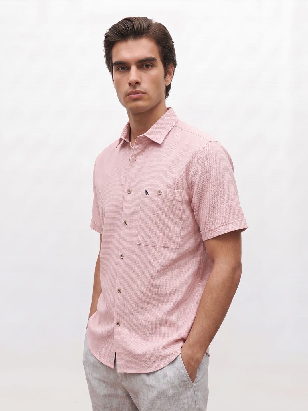 Mr Bowerbird Waffle Textured Pure Cotton Casual Shirt - view 1