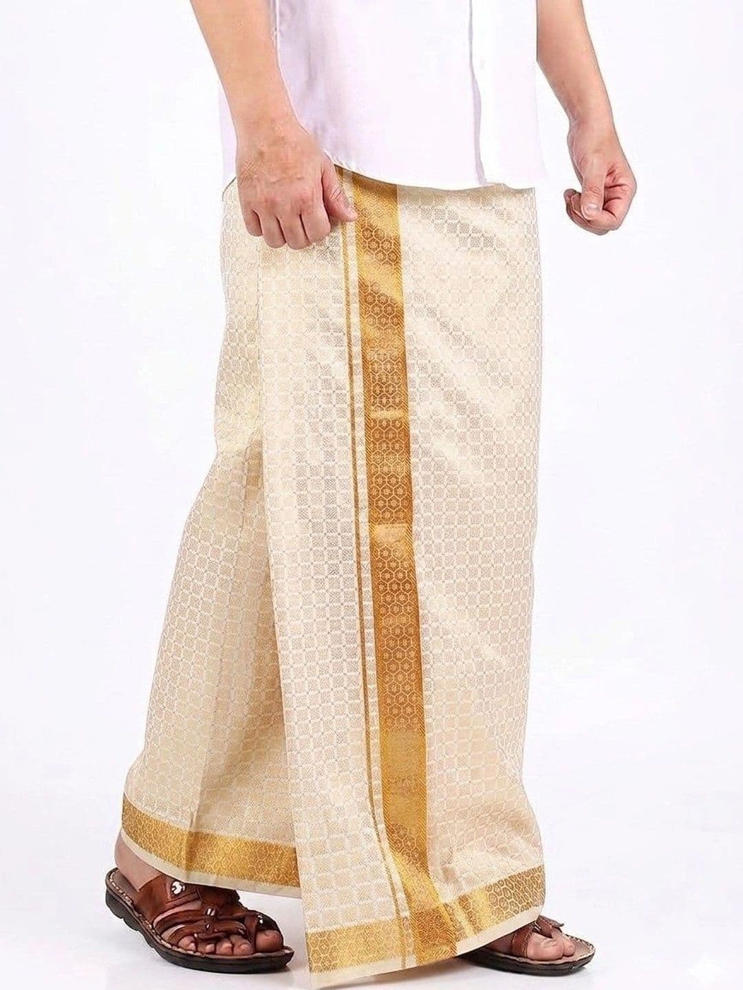 Sharan Elegance Men Printed Cotton Dhoti Dhotis - view 1