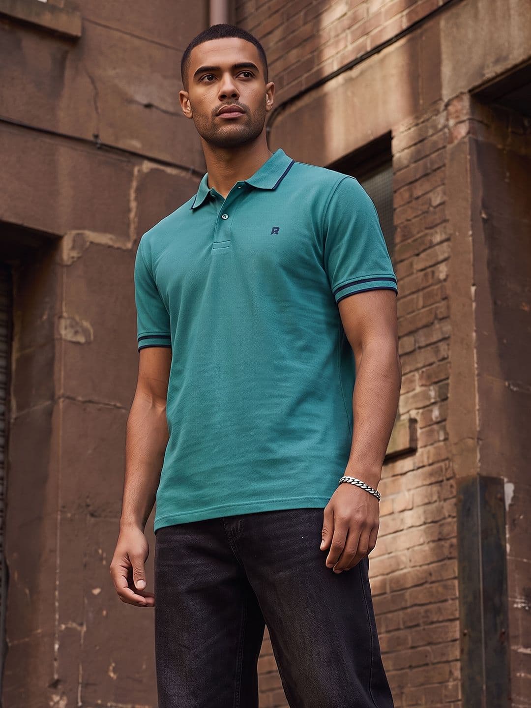 Roadster Men Brand Logo Polo Collar Pure Cotton T-shirt - view 1