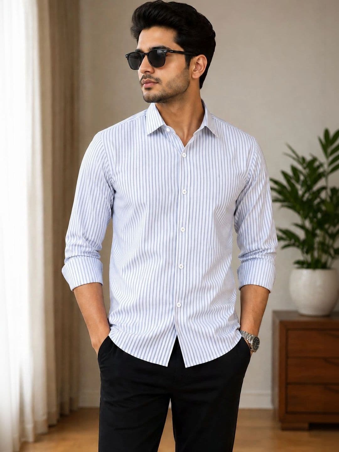 POLAR PARADISE Men Classic Striped Casual Shirt - view 1