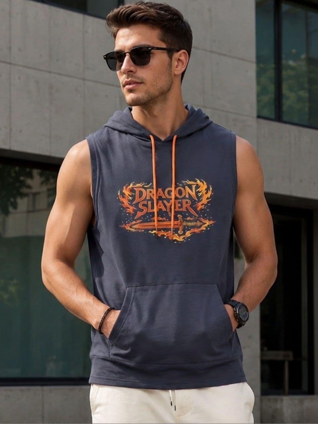 Looks United Printed Gym Vest - view 1
