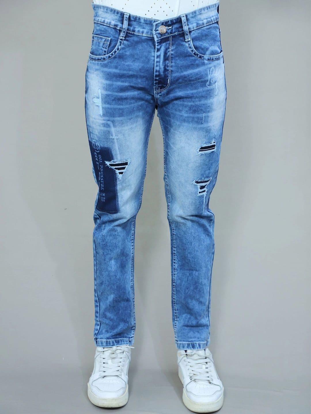 GEX Men Regular Fit Mid-Rise Highly Distressed Jeans - view 1