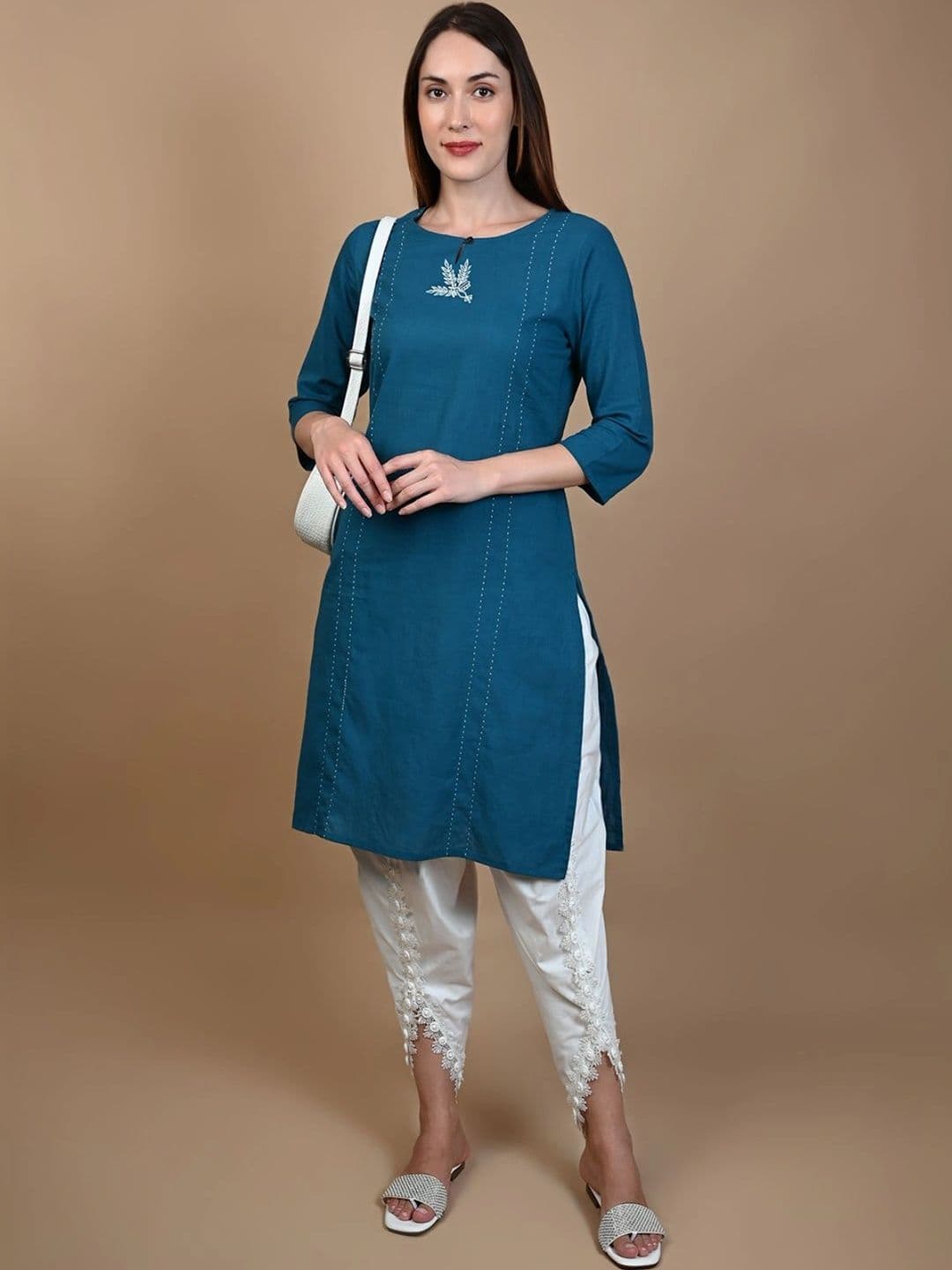 PINOVO Women Embellished Cropped Ethnic Palazzos - view 1