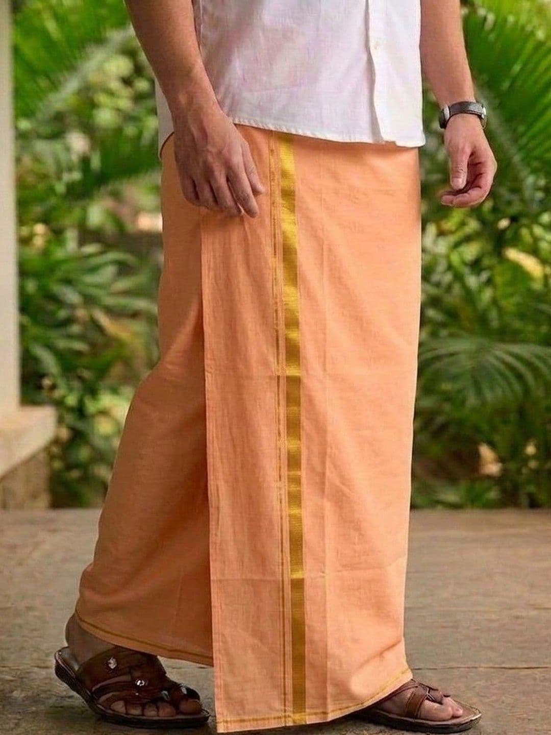 Sharan Elegance Men Striped Cotton Dhoti Dhotis - view 1