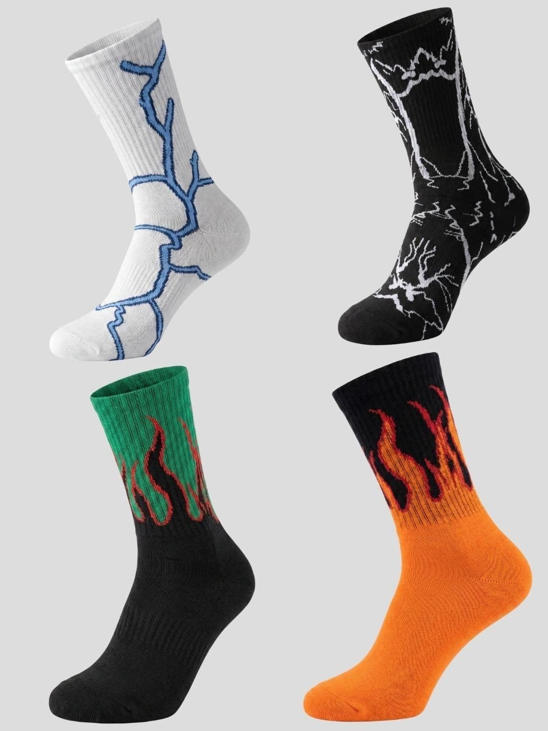 Moda Rapido Men Pack of 4 Cotton Blend Patterned Calf Length Socks - view 1