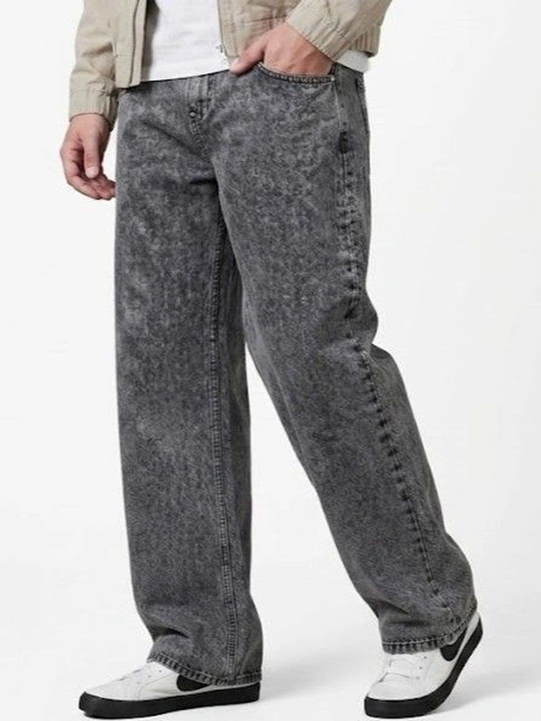NIFFER FASHION Men Wide Leg Mid-Rise Acid Wash Jeans - view 1