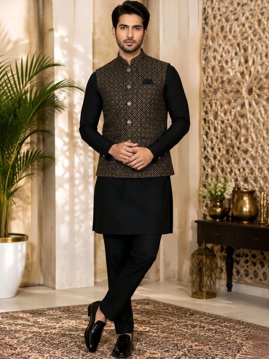 TRENDS OF ETHNIC Woven Design Nehru Jackets - view 1