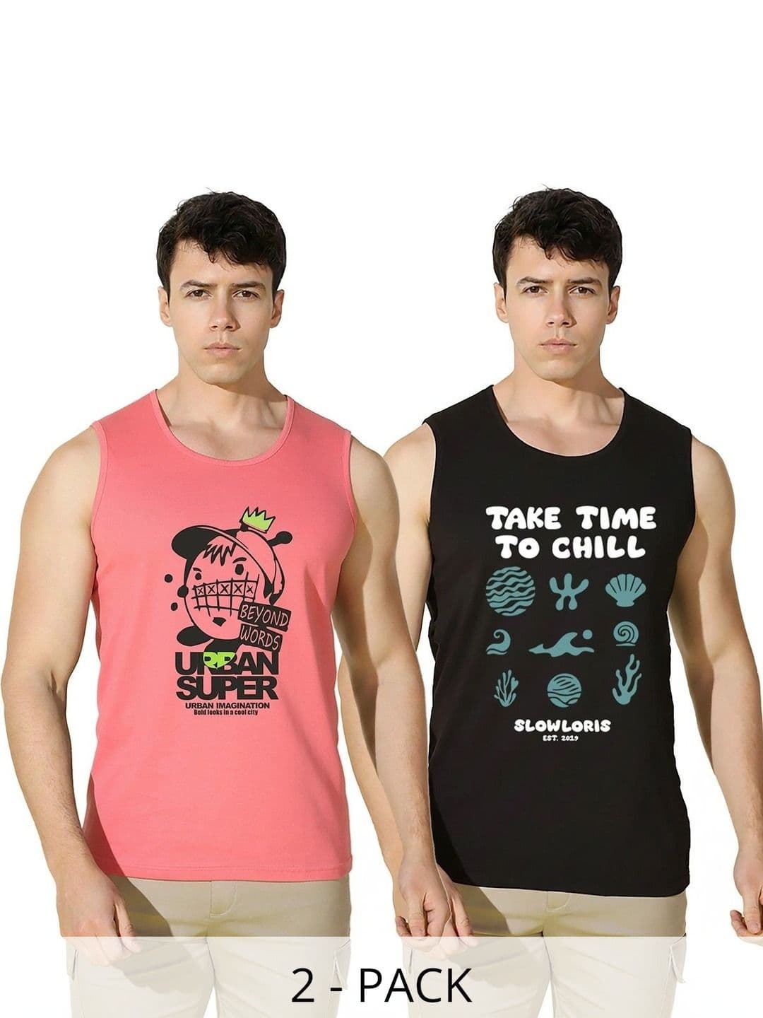 TEEFOX Pack of 2 Printed Cotton Tank - view 1