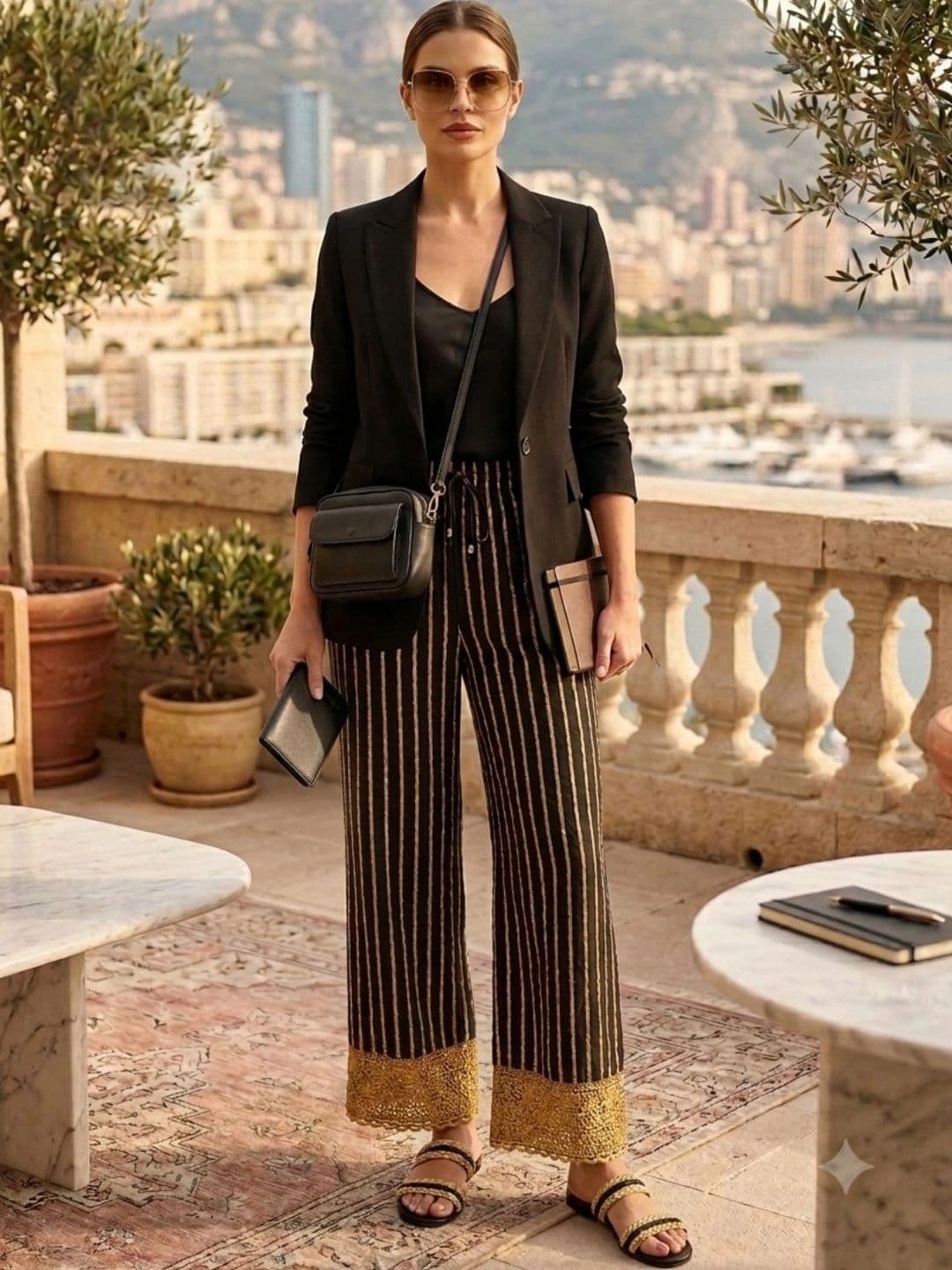 PINOVO Women Striped Palazzos - view 1