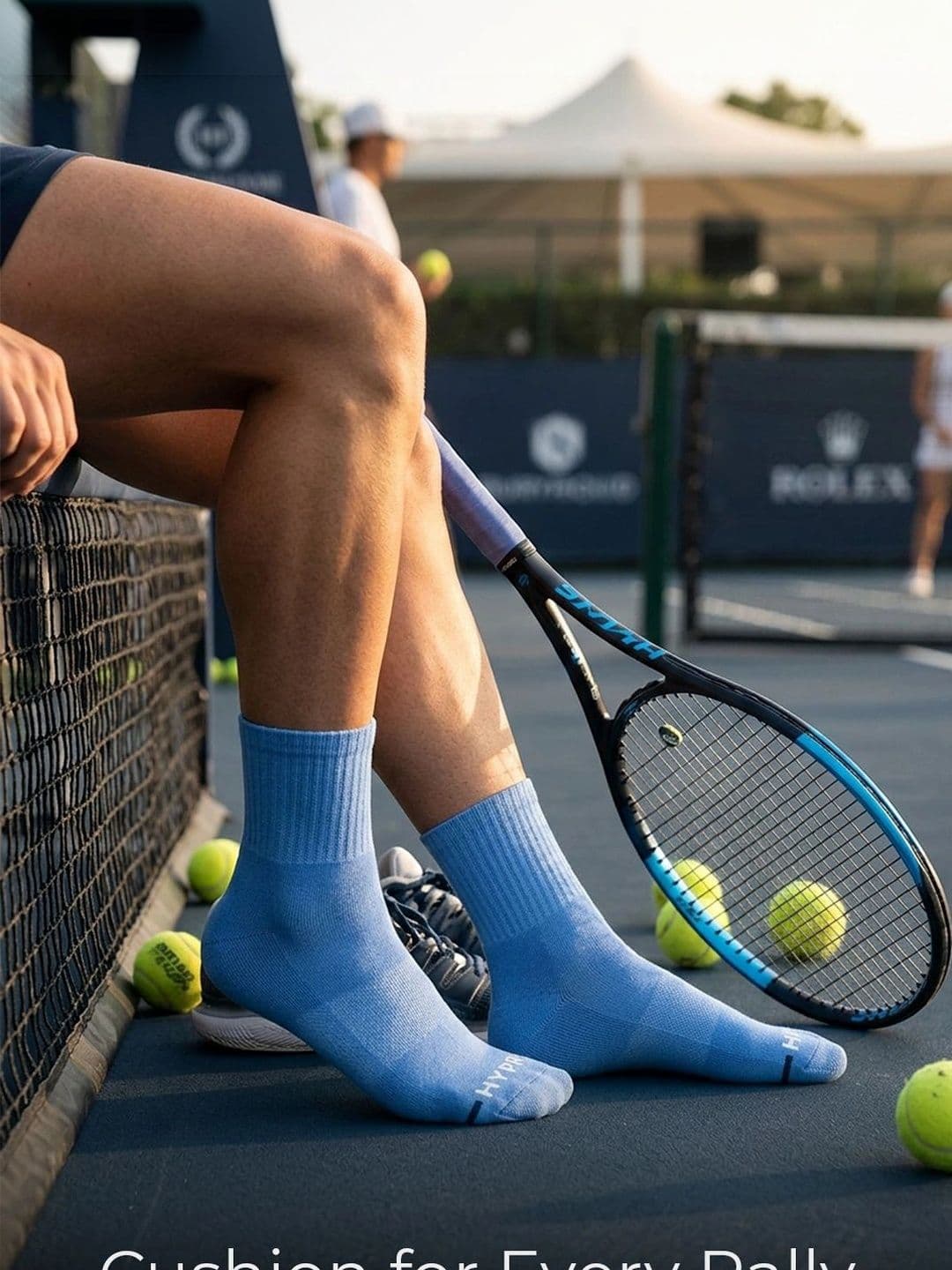 HYPR FIT Men Pack of 1 Sky Blue Cotton Anti-Odour Cushioned Socks - view 1