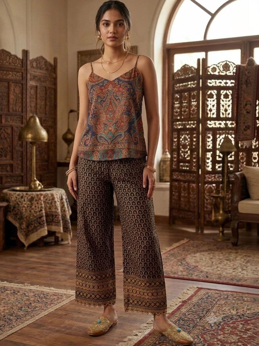 PINOVO Women Ethnic Motifs Embroidered Ethnic Palazzos - view 1