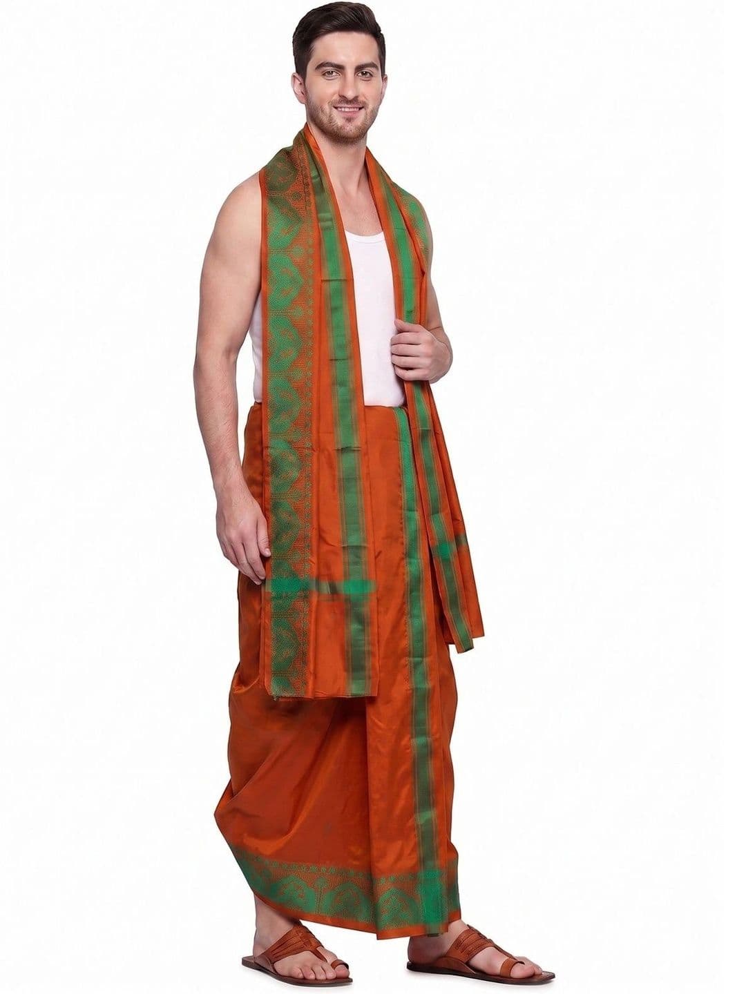 Hornbill Enterprises Men Printed Cotton Dhoti Dhotis - view 1