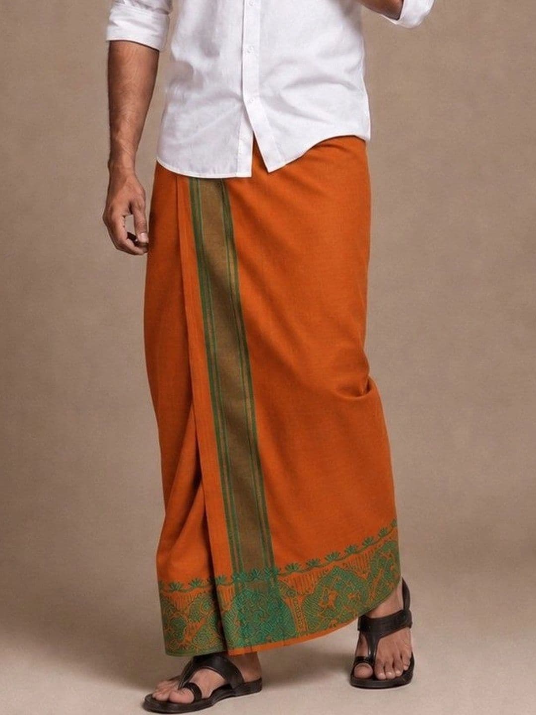 Sharan Elegance Men Embroidered Cotton Dhoti Dhotis - view 1