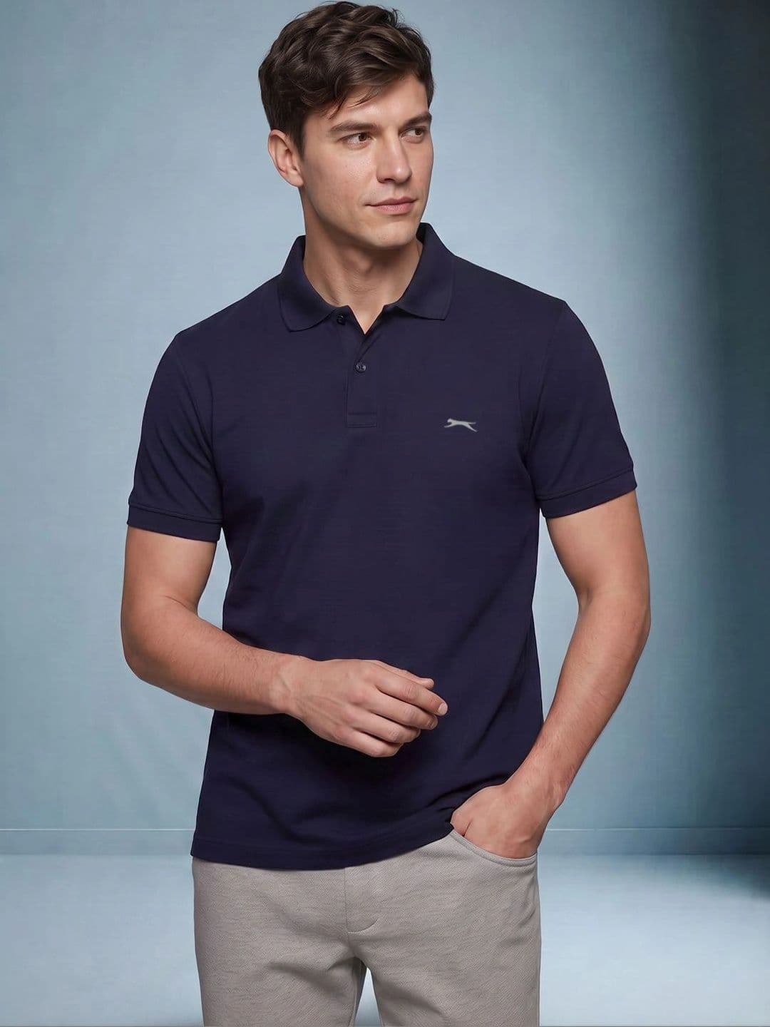 Slazenger Men Brand Logo Polo Collar T-shirt - view 1