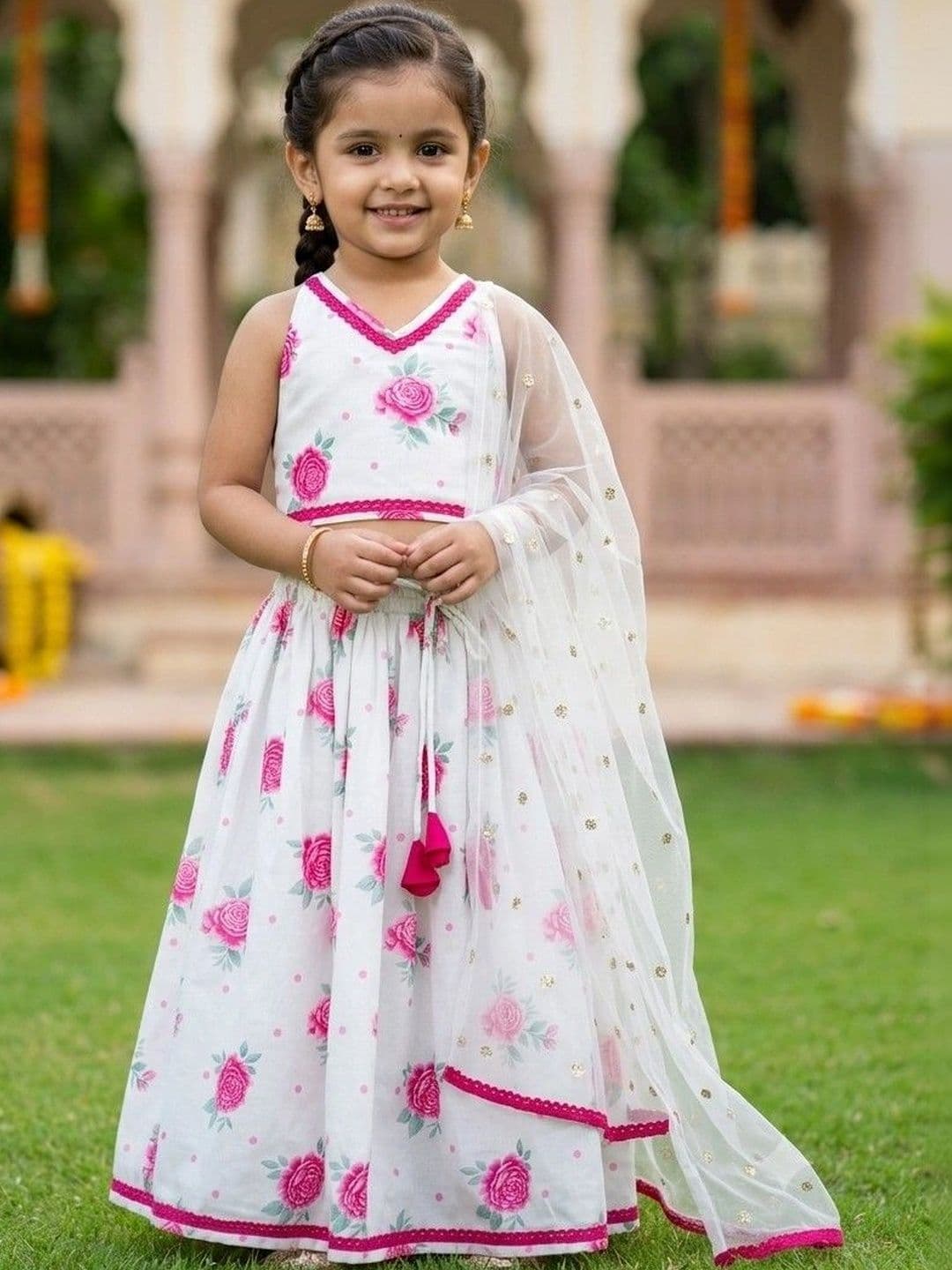 SAKA DESIGNS Girls Printed Ready to Wear Lehenga & Blouse With Dupatta - view 1