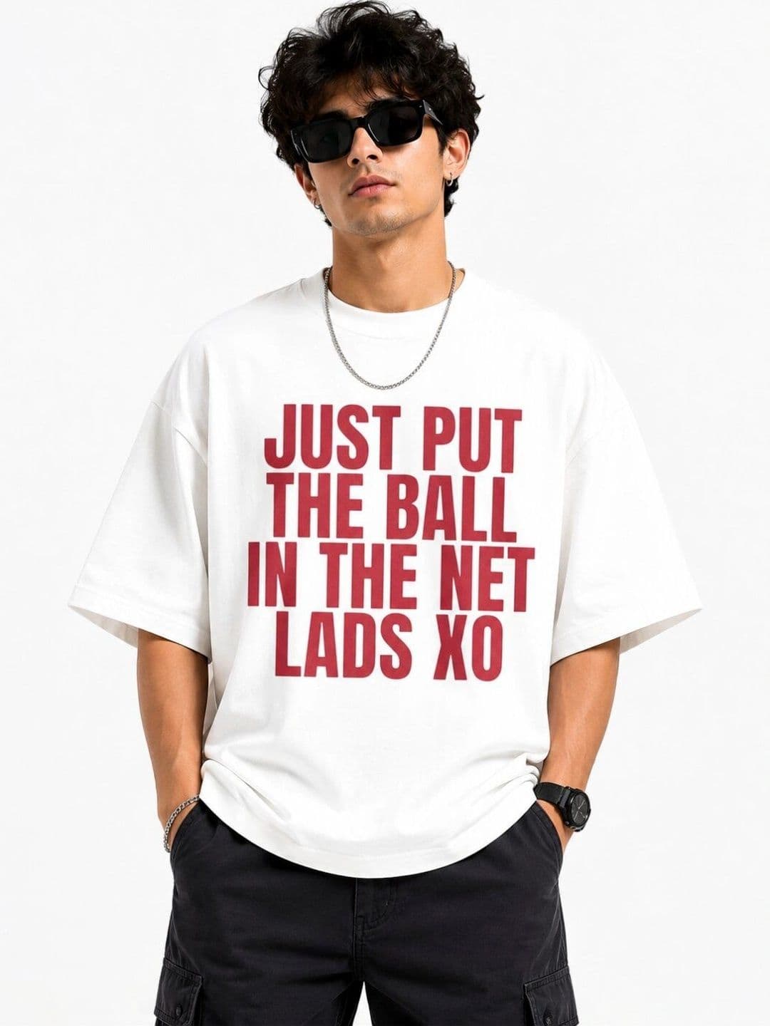 HASTEN Men Oversized Typography T-shirt - view 1