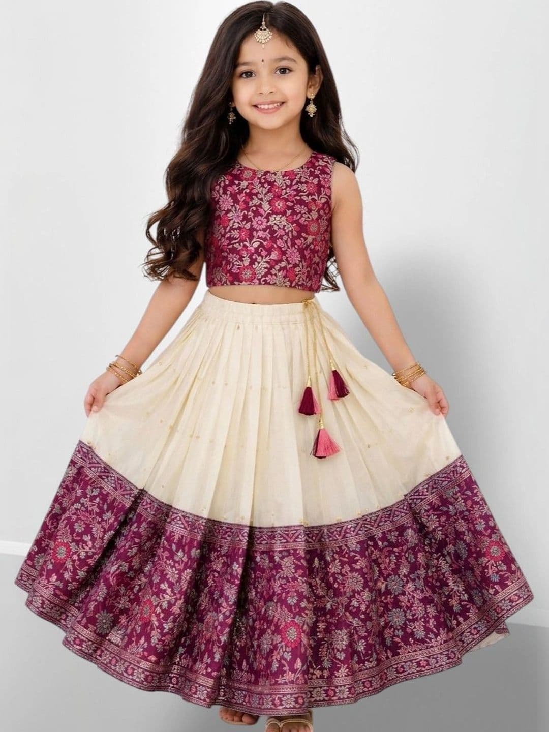 Lolark Girls Printed Ready to Wear Lehenga & - view 1