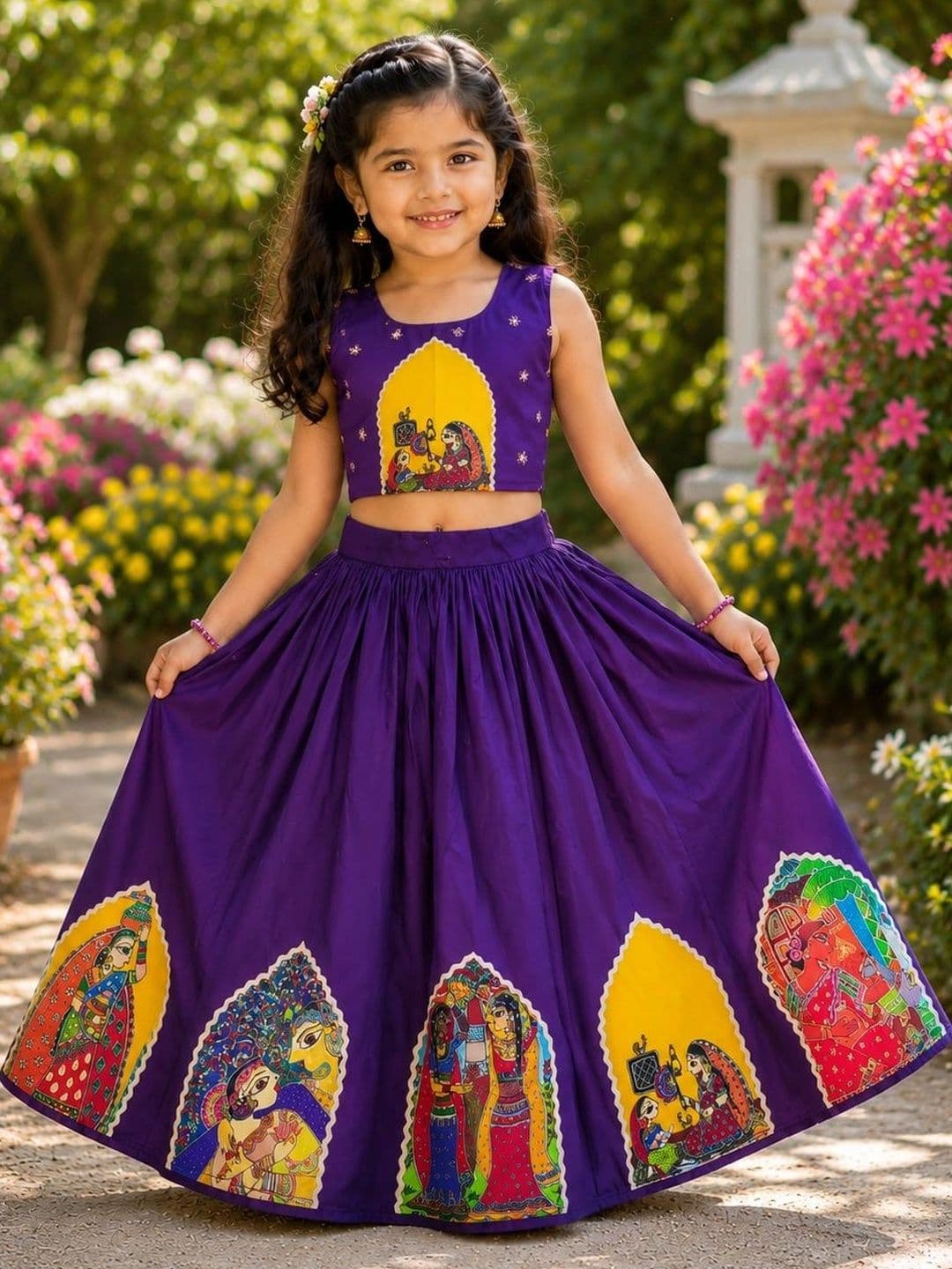 DRISHIV ENTERPRISE Girls Printed Ready to Wear Lehenga & - view 1